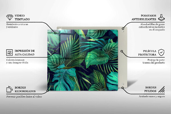 Work surface savers Illustration of the jungle leaves