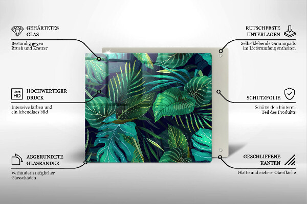 Work surface savers Illustration of the jungle leaves