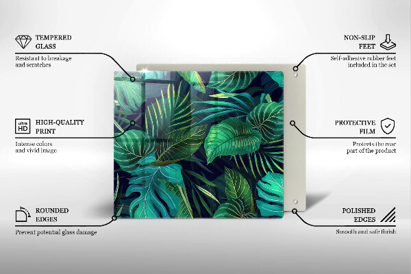 Work surface savers Illustration of the jungle leaves