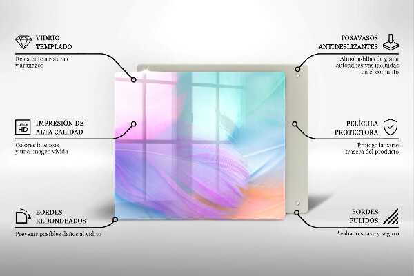 Work surface savers Pastel feathers