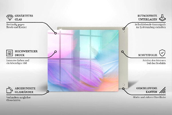 Work surface savers Pastel feathers