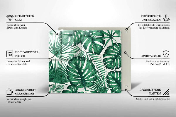 Induction hob protector Monstera leaves
