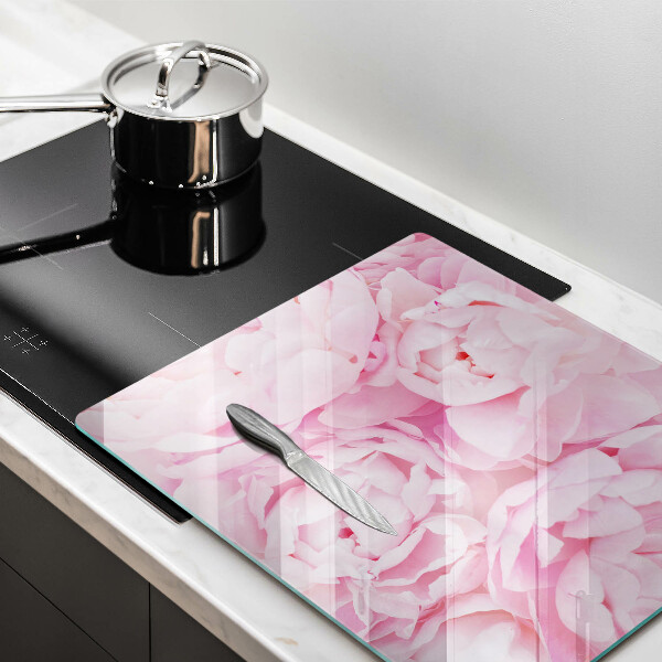 Induction hob protector Delicate peonies