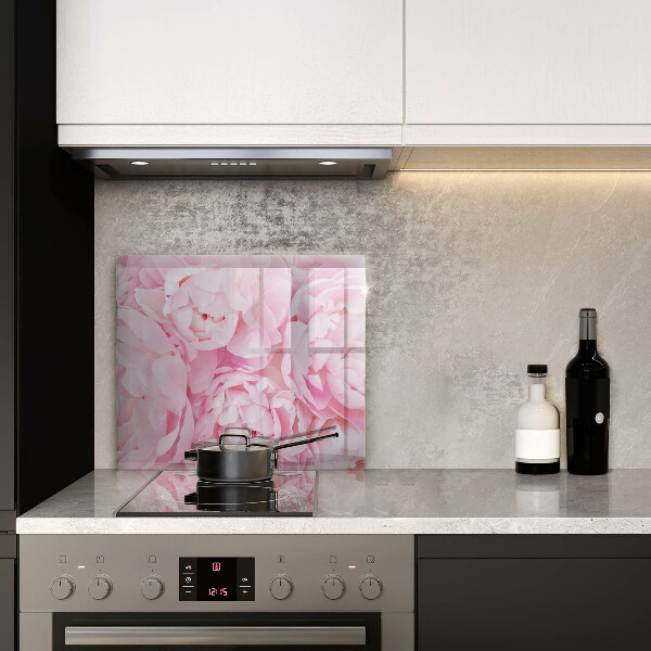 Induction hob protector Delicate peonies