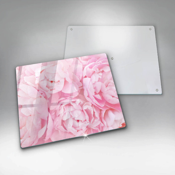 Induction hob protector Delicate peonies