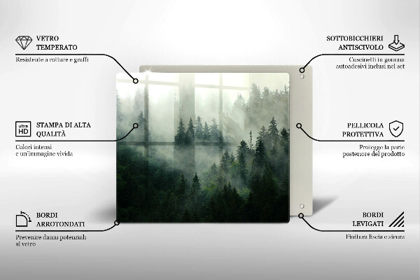 Induction hob protector Landscape of a hazy forest