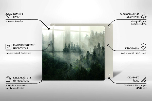 Induction hob protector Landscape of a hazy forest