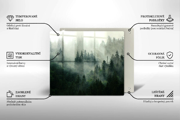 Induction hob protector Landscape of a hazy forest