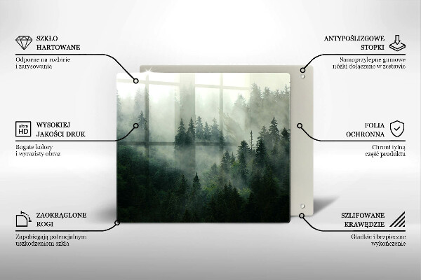 Induction hob protector Landscape of a hazy forest