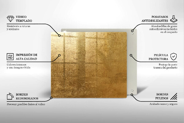 Induction hob protector Gold texture background