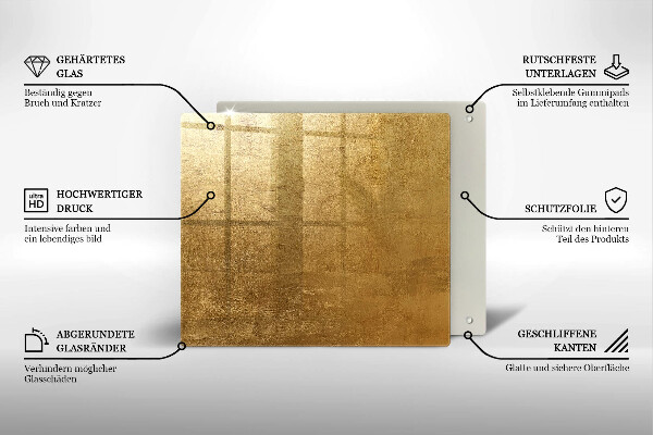 Induction hob protector Gold texture background
