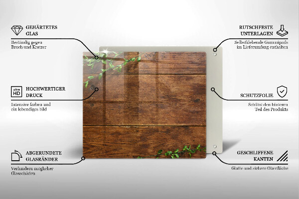 Induction hob protector Wooden boards and leaves