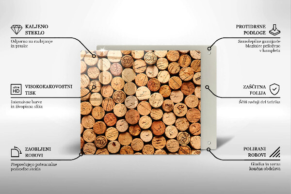 Induction hob protector Wine corks pattern