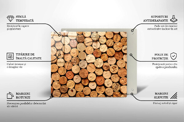 Induction hob protector Wine corks pattern