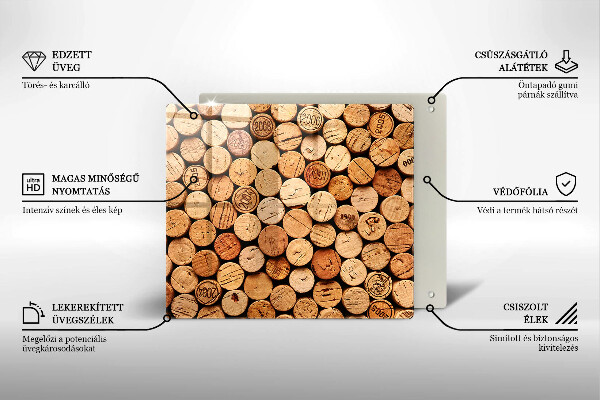 Induction hob protector Wine corks pattern
