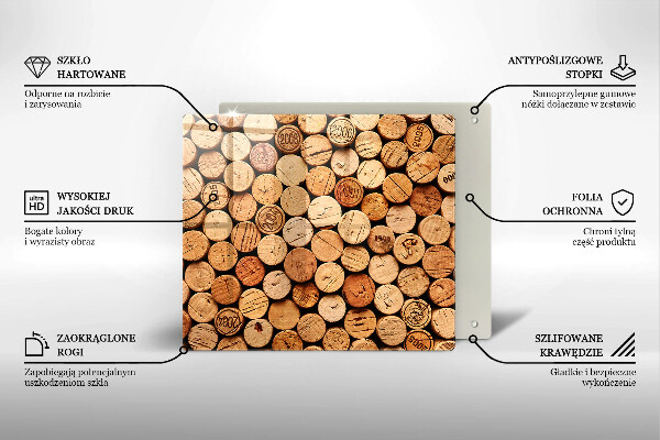 Induction hob protector Wine corks pattern