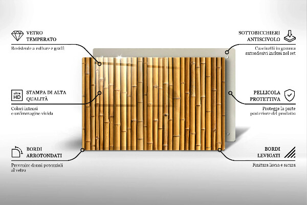 Induction hob cover Nature boho bamboo