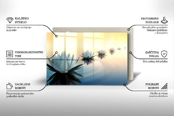 Induction hob cover Lilie flowers on the water