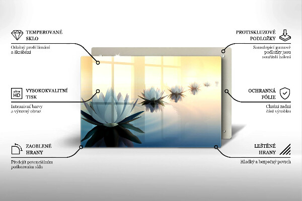 Induction hob cover Lilie flowers on the water