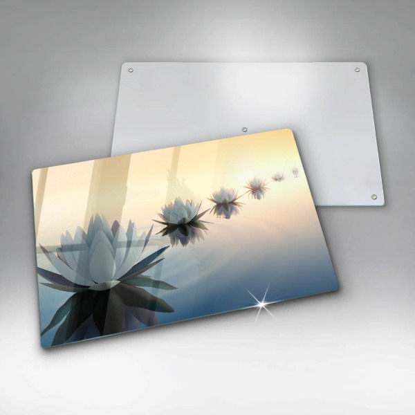 Induction hob cover Lilie flowers on the water