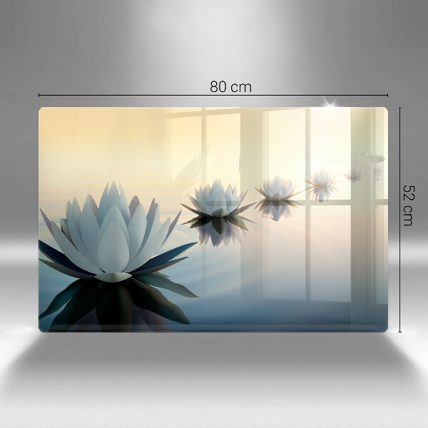 Induction hob cover Lilie flowers on the water