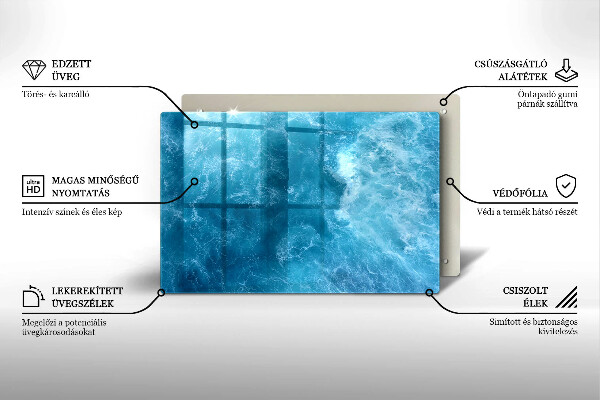 Induction hob protector Blue water