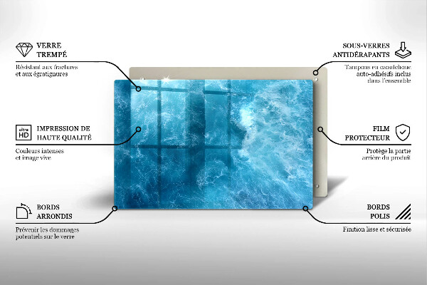 Induction hob protector Blue water