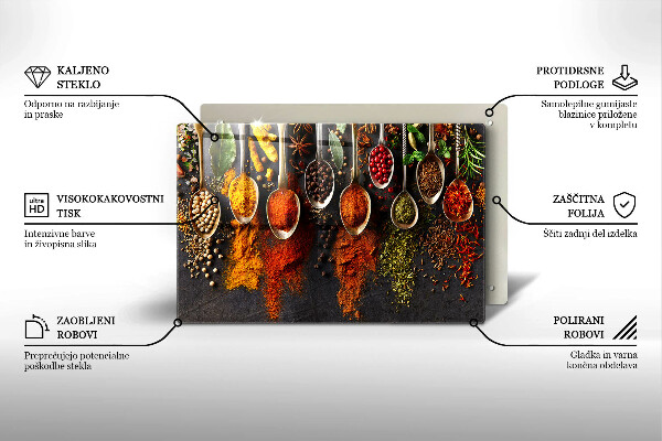 Induction hob protector Spoons with spices