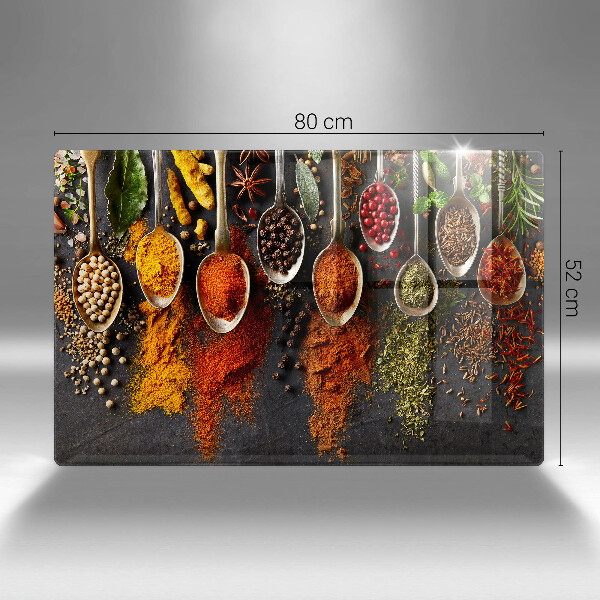 Induction hob protector Spoons with spices