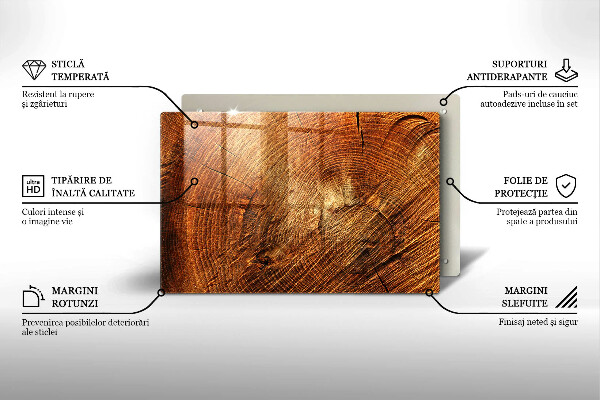 Induction hob cover Wood grain