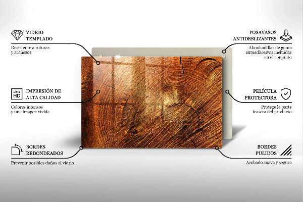 Induction hob cover Wood grain