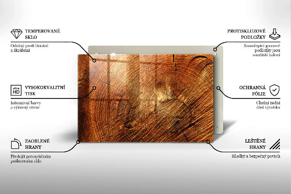 Induction hob cover Wood grain