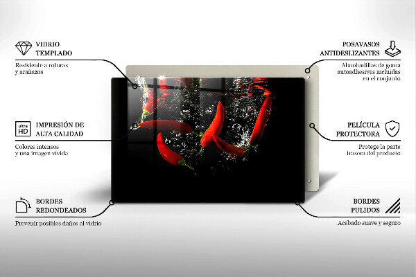 Worktop saver Chili peppers in water