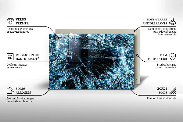 Induction hob protector Sharp ice structure