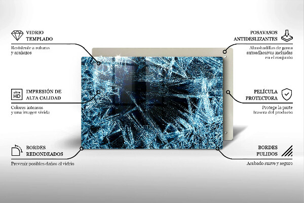 Induction hob protector Sharp ice structure
