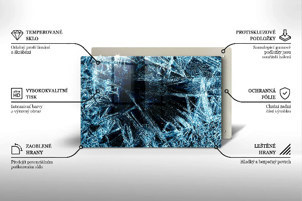 Induction hob protector Sharp ice structure