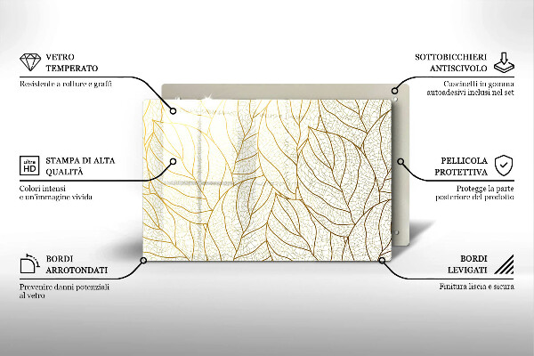 Worktop saver Line-art leaves pattern