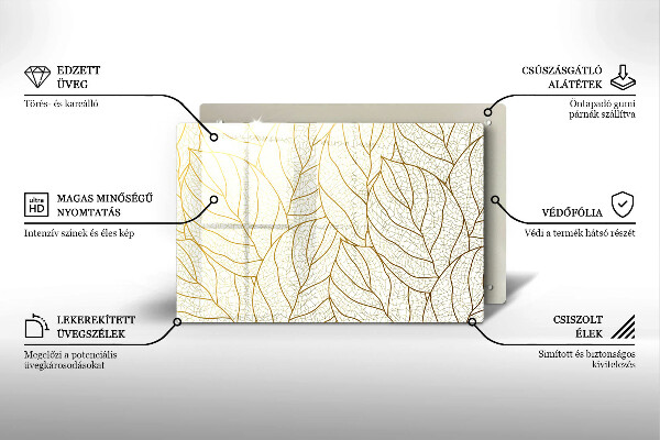Worktop saver Line-art leaves pattern