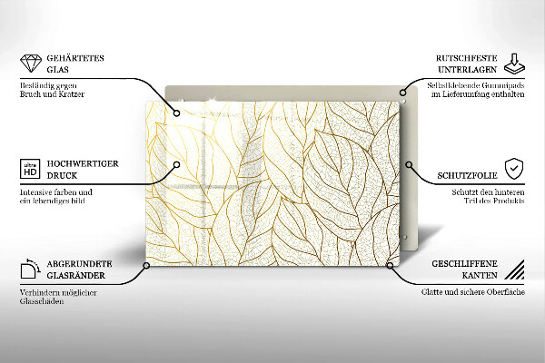 Worktop saver Line-art leaves pattern