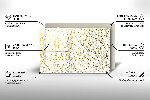 Worktop saver Line-art leaves pattern