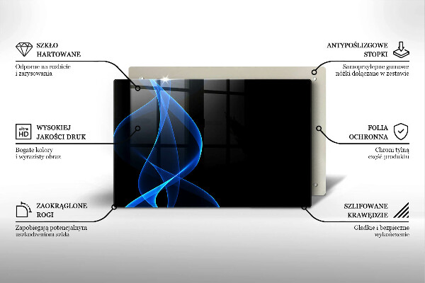 Induction hob protector Blue smoke lines