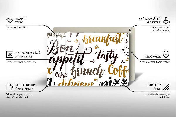 Induction hob protector Text Bon Appetit