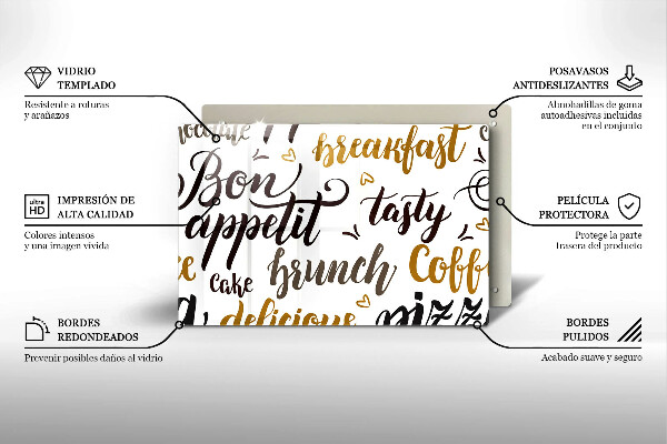 Induction hob protector Text Bon Appetit