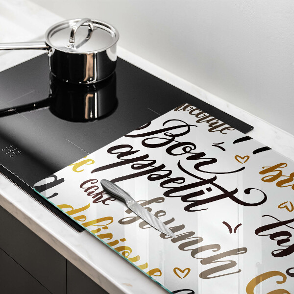 Induction hob protector Text Bon Appetit