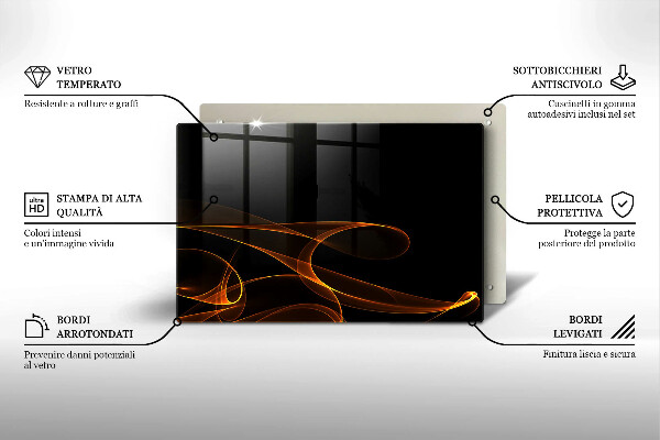 Induction hob protector Abstract lines