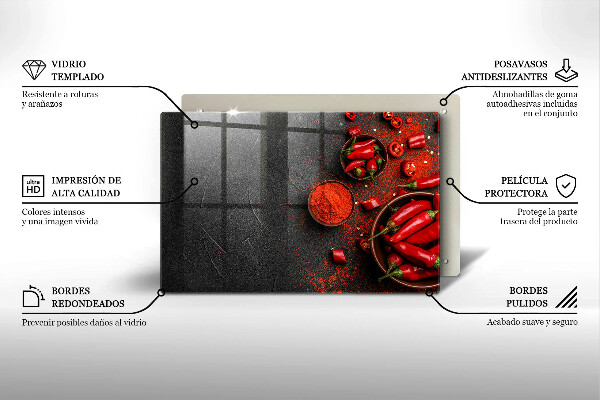 Induction hob protector Red chili peppers