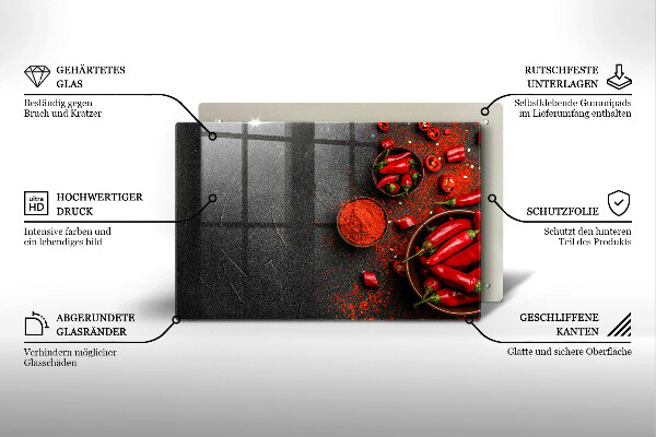 Induction hob protector Red chili peppers