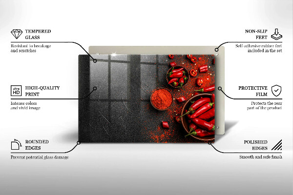 Induction hob protector Red chili peppers