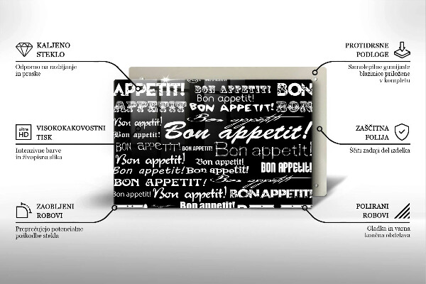 Induction hob cover Kitchen text Bon Appetit