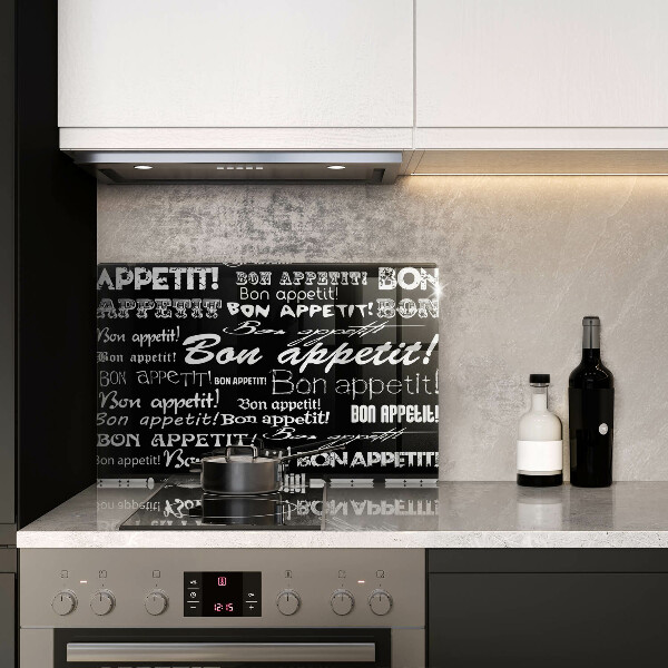 Induction hob cover Kitchen text Bon Appetit